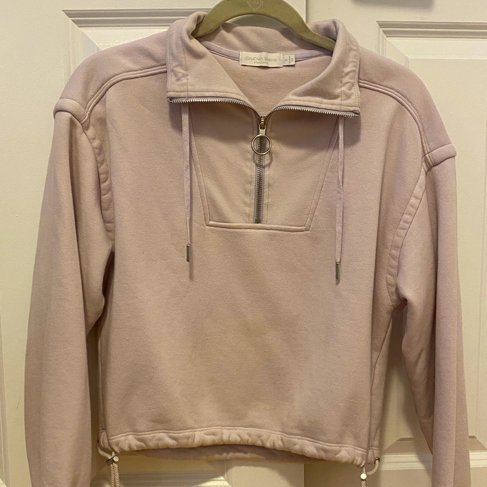 Jonathan Simkhai Light Purple Zip-Up Sweatshirt